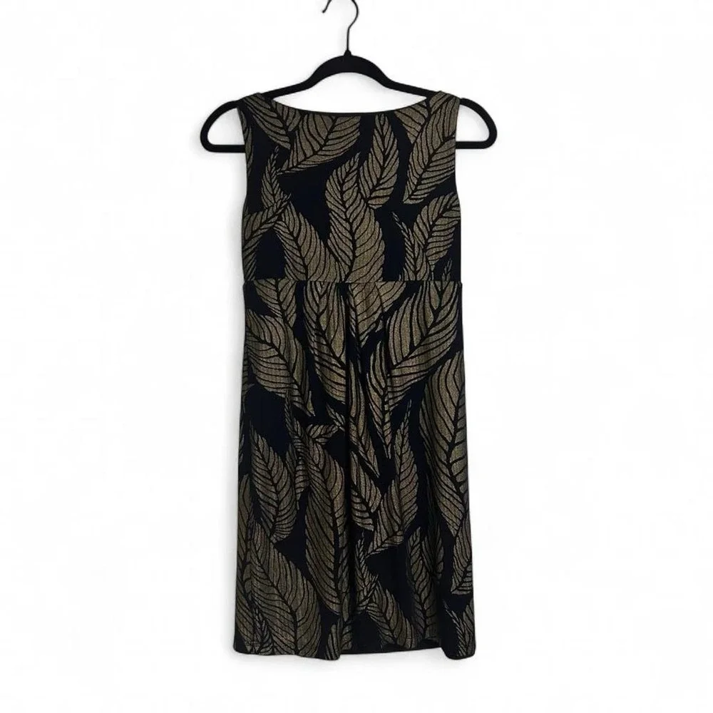 Midnight Palm Twist Mini Cocktail Dress Womens 6 Metallic - Picture 6 of 7